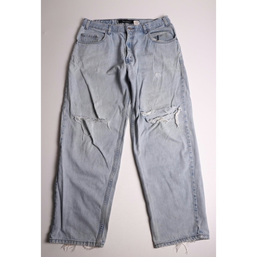 Levis SilverTab Baggy Jeans Mens 36x32 Distressed Light Wash Vintage 90s Grunge